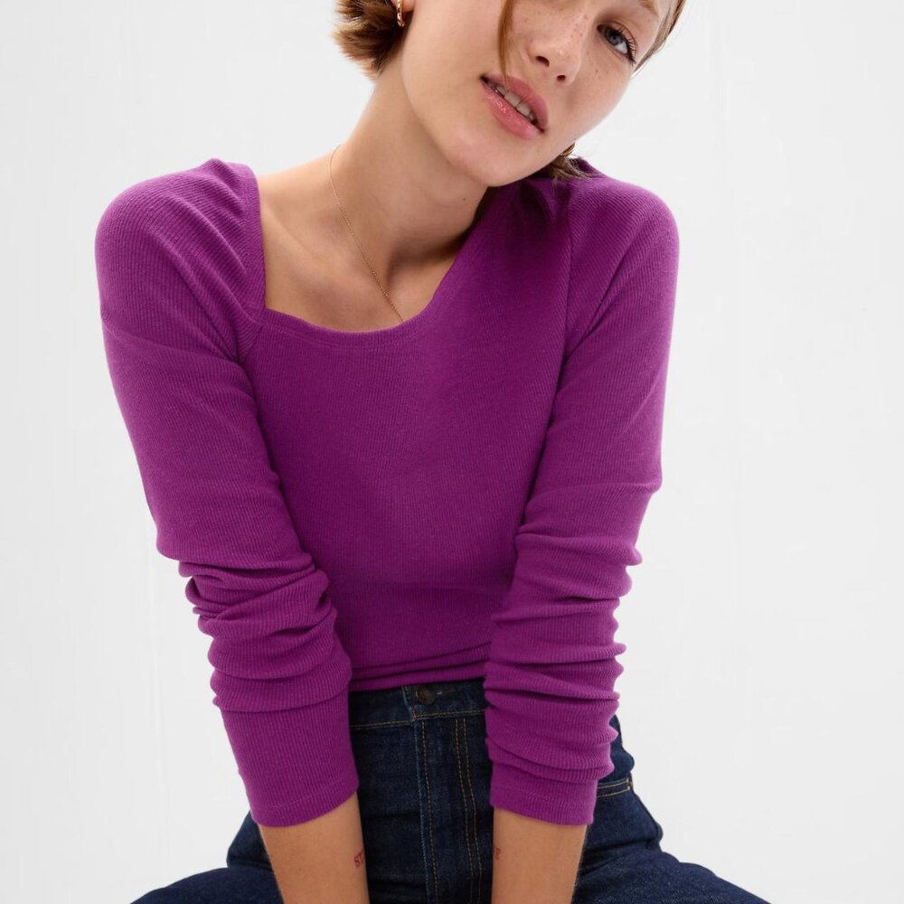 Gap Rib Asymmetric Top XS Petite